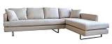 Baxton Studio 2-Piece Brunilde Sofa and Chaise Set, Cream