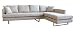 Baxton Studio 2-Piece Brunilde Sofa and Chaise Set, Cream