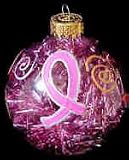 Pretty in Pink Design - Hand Painted - Heavy Glass Ornament - 2.75 inch diameter