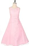 CLEARANCE New Intricate Beaded and Embroidered Organza Dress (Pink, White & Ivory) 4 to 8 Girls ~ Flower Girl