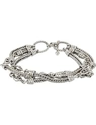 Sterling Silver Multi Strand Wheat 7 by US Gems