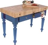 American Heritage Rustica Kitchen Island (Sporty Blue) (34.5"H x 48"W x 24"D)