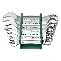 SK 86247 SuperKrome 7 Piece 12 Point 10-Millimeter to 18-Millimeter Short Combination Wrench Set