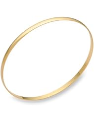 14K Gold Plain Bangle Bracelet (3mm) [Jewelry]
