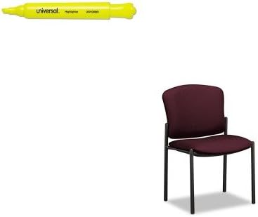 KITHON4073NT69TUNV08861 - Value Kit - The HON Company HON Pagoda Stacking Guest Chair | 2-Pack, Wine (HON4073NT69T) and Universal Desk Highlighter (UNV08861)