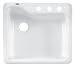 Tools & Hardware : American Standard 7172.803.208 Silhouette 25-Inch Americast Single Bowl Three Hole Kitchen Sink, White Heat