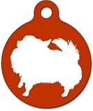 Pomeranian Silhouette Pet ID Tag for Dogs and Cats - Dog Tag Art