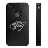 Apple iPhone 4 4S 4G Black Aluminum & Silicone Case Minnesota Wild