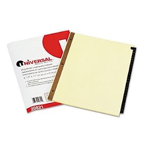Leather-Look Mylar Tab Dividers, 25 Alphabet Tabs, Letter, Black/Gold, Set of 25
