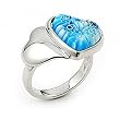 Light Blue Millefiori Double Heart