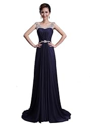 Chiffon/Polyester Sequined Beaded Scoop Neck Sheath Evening Dress  with a Brush/Sweep Train 