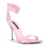 Women's Strappy Sandal With 4 Inch Stiletto Heel (Baby Pink;8)