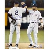 Robinson Cano / Derek Jeter Dual Signed At 2nd Base 16x20 Photograph (MLB Auth)