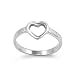 Rhodium Plated Sterling Silver Wedding & Engagement Ring Open Heart 8MM ( Size 4 to 9)