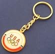 Red USA Olympics Cable Lock Keychain