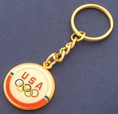 Red USA Olympics Cable Lock Keychain