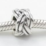 E33 Celtic Knot Silver Ring Solid Silver European Bead Charm Fits Pandora Biagi Troll Chamilia Cable Bracelets