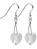 Lovely 14k Yellow Gold Dangle Heart Hook Earrings