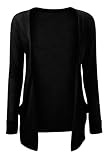 VIP Boutique Womens Black Boyfriend Pocket Cardigan