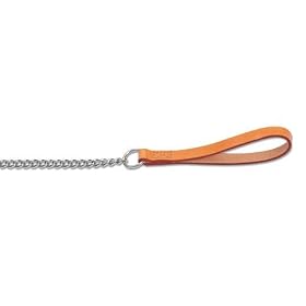 Ancol Dog Chain Lead Heavy Leather Tan 36"