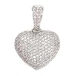 14k White Gold & Pave' Diamond Heart Pendant / Enhancer (2.14ctw)