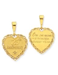14k Gold 25th Anniversary Charm