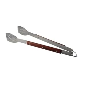 Charcoal Companion Big Head Rosewood Handle Grilling Tongs by 