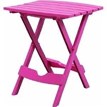 Pink Plastic Folding Side Table