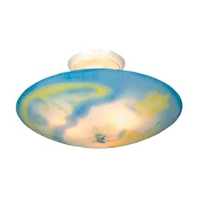 Galactic Glow-In-The-Dark 17 Wide Ceiling Light Fixture by Landmark
