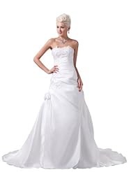 Strapless Spring Fall Satin Beaded Applique Mermaid  Dress with a Court Train 