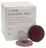3M Automotive Products 7486 Scotch-Brite Roloc Surface Conditioning Discs - 3 Medium/Maroon 25-Pack