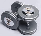 Troy Barbell HFD-035C Grey Troy Pro-Style Cast dumbbells - Chrome endcaps - 35 lbs.