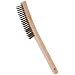 Weiler Wire Scratch Brush with Curved Handle, Stainless Steel 302, Straight Wire, 0.012" Wire Diameter, 1-3/16" Bristle Length, 5-1/2" Brush Face Length