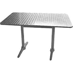 Garden / Patio Rectangular Table with Stainless Steel Top & Aluminium Rim - 120x60cm - stylish and durable furniture for your garden
