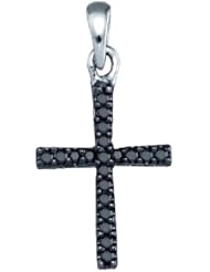 0.16CTW BLACK DIAMOND CROSS PENDANT
