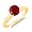1/2 CT Ruby Solitaire Ring 14K Yellow Gold In Size 5 (Available In Sizes 5 - 10)