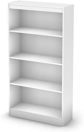 Pure White South Shore 4-Shelf Bookcase Ideal for Books And Decorative Items