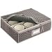 Kitchen & Housewares : China Cup Storage Chest - Deluxe Quilted Microfiber (Light Gray) (12.5"H x 15.5"W x 5"D)