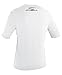 O'Neill Wetsuits boys Youth Basic Skins 50+ Short Sleeve Rash Guards, White, 16 US