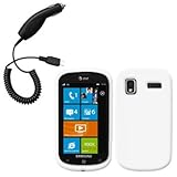 White Silicone Skin / Case / Cover & Car Charger for Samsung Focus / SGH-I9 ....
