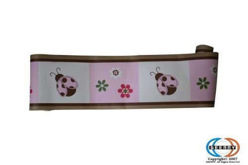 GEENNY Wall Border For Boutique Ladybug Flower 13 PCS Crib Bedding Set