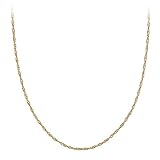 18k Gold Plated and Sterling Silver Thin Singapore Chain, 24