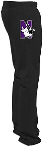 Men's Northwestern University Wildcats Willie The Wildcat Black Sweatpant Pants Classic Fit
