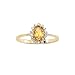 14K Yellow/White Gold 0.02 ct. Diamond and 6 x 4 MM Oval Shaped Citrine Ring