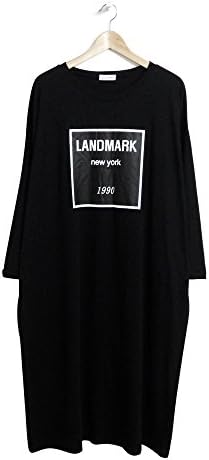 SIYASHOP Big Boxy Dress, Active and Comfortable, Simple Design, Good to Wear Casually, Made of Cotton Fabric, Color : Black, Size : Free(M~XXL)