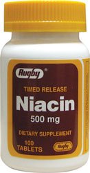 Rugby Timed Release Niacin 500 mg 100 Tabs