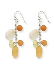 Sterling Silver Carnelian/Lime Quartz/Prehnite Earrings QE2107"