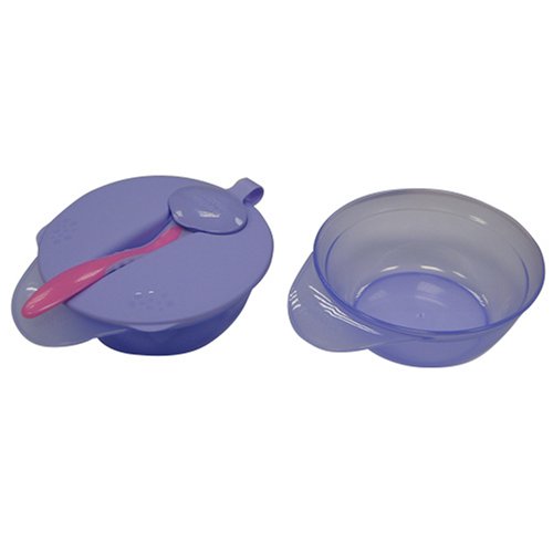 Childrens Toyshop   : Tommee Tippee 2 x Weaning Bowls & Lids Purple