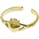 Solid 14KT Yellow Gold CLADDAGH Toe Ring