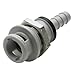 1/8"Hose Barb Grey PP Valved Panel Mount Coupling Body - .88"Dia. X 1.79"L